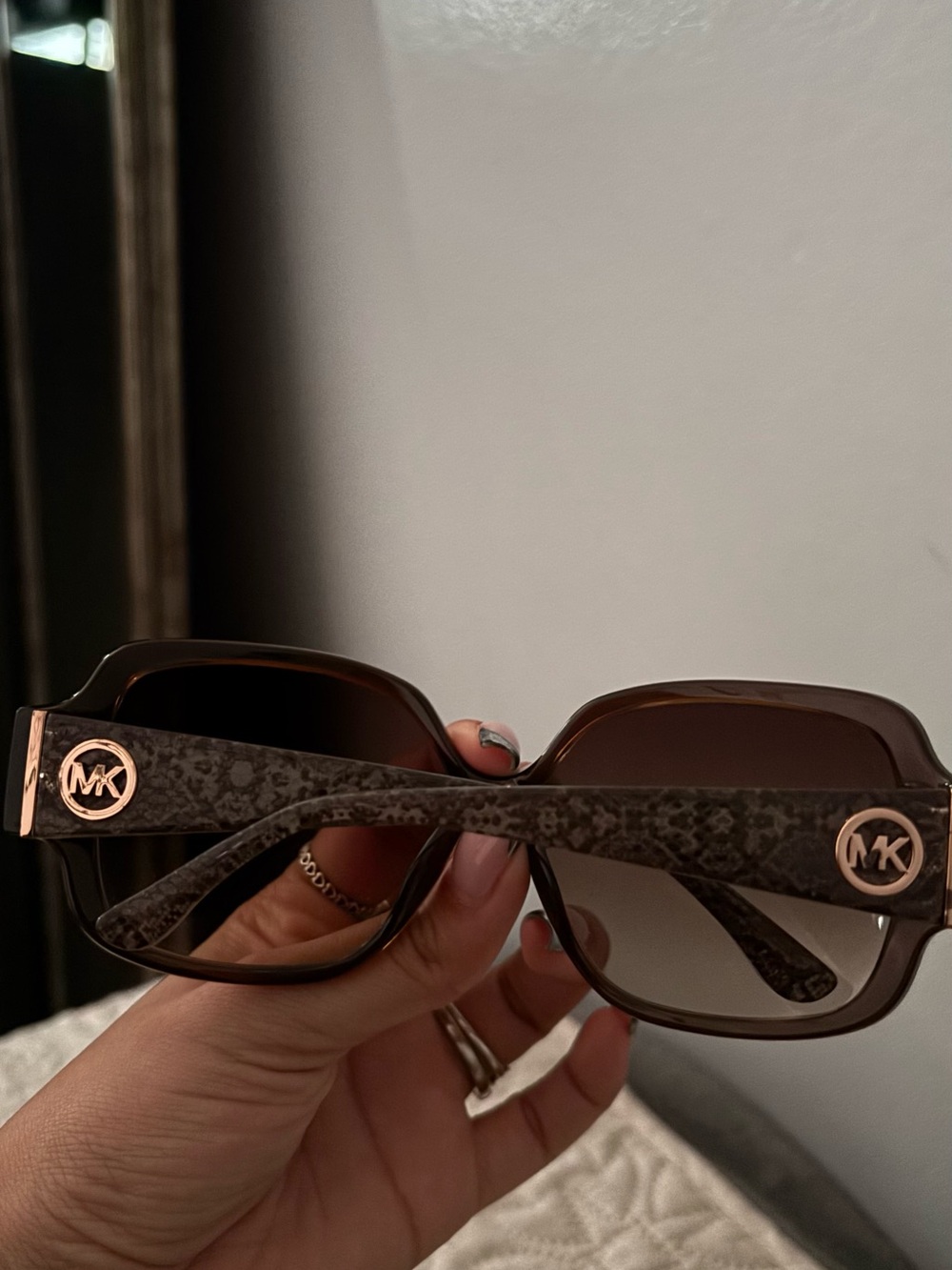 Michael Kors Brown Gradient Sunglasses with MK Logo Temples